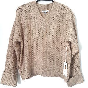 Purple Snow Sz M Oat Heather Knit Sweater - NWT